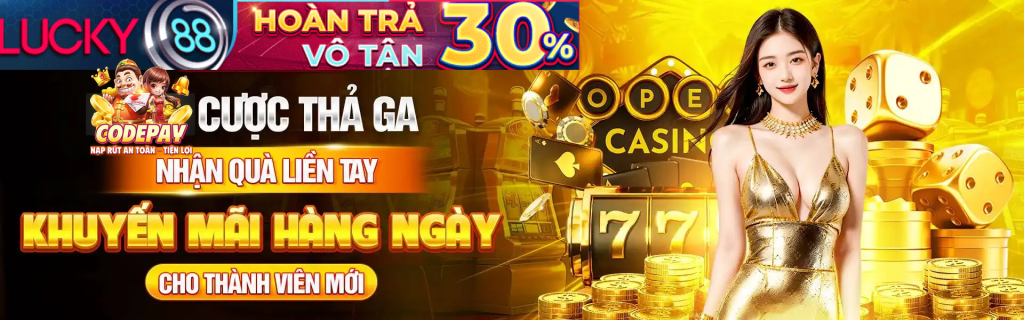 Banner quảng cáo lucky88 tại bk888slot
